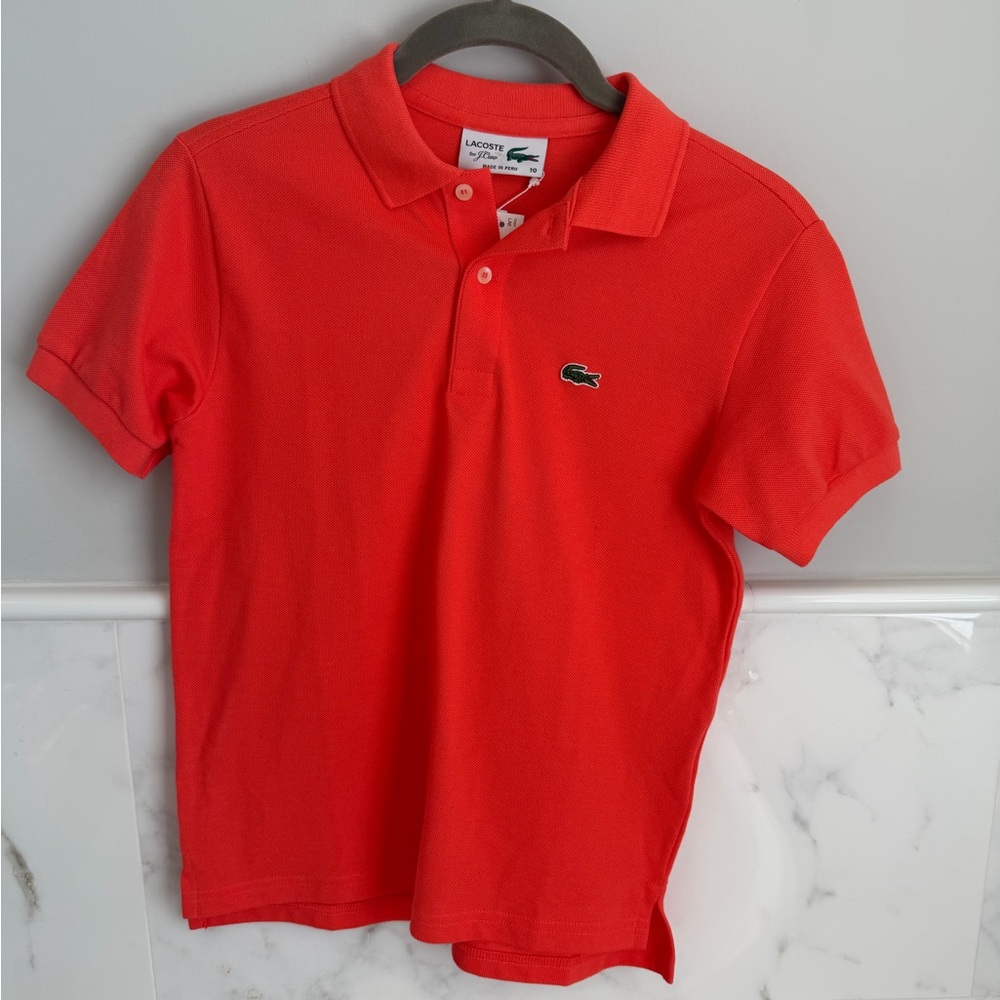 NEW Boys Lacoste x JCrew Orange Polo